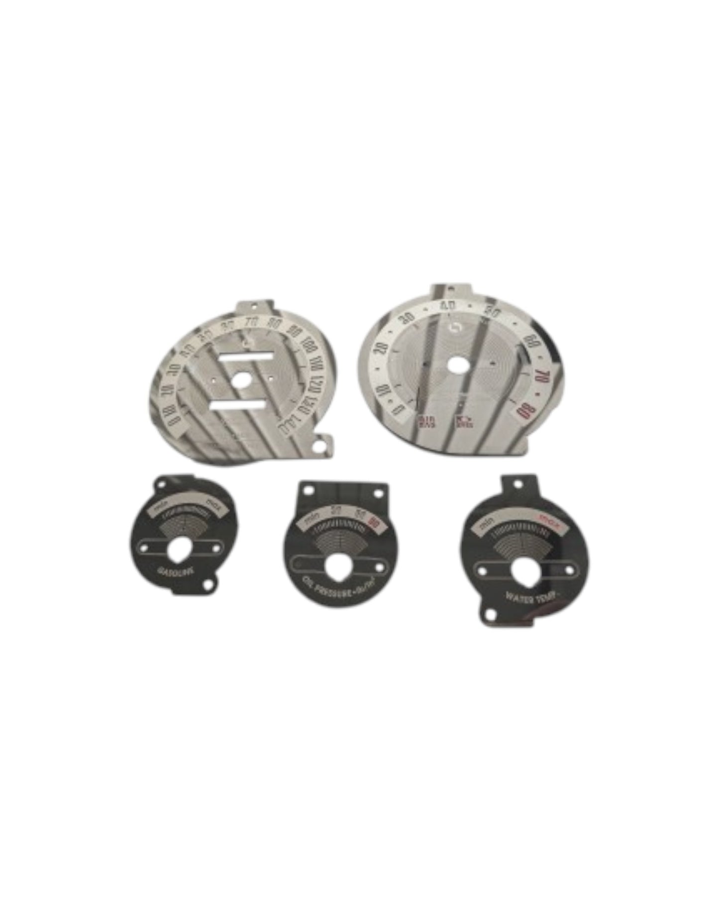 Classic Black Mirror Stainless Steel Gauge Faces NA