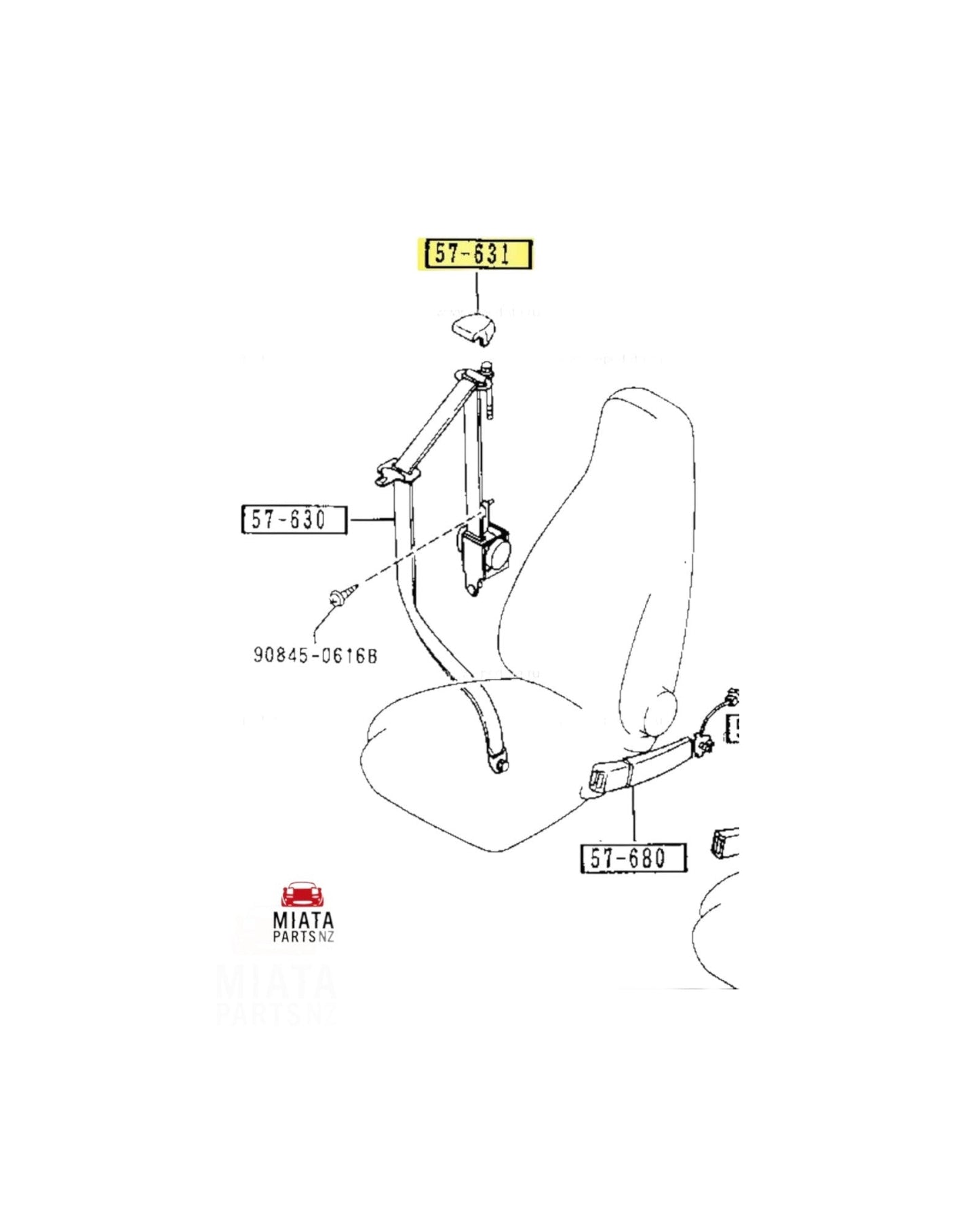 MX5 NA Seatbelt Bolt Cover (New) (Genuine)