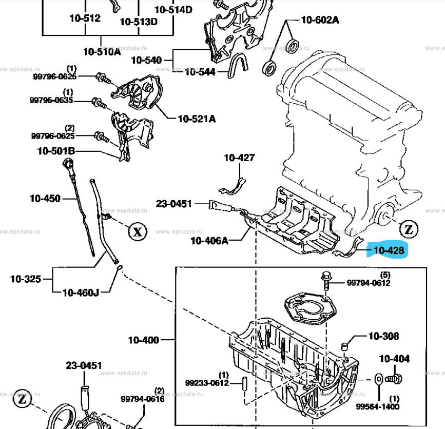 MX5 NB8 VVT Sump End Seal Rear (New) (Genuine)