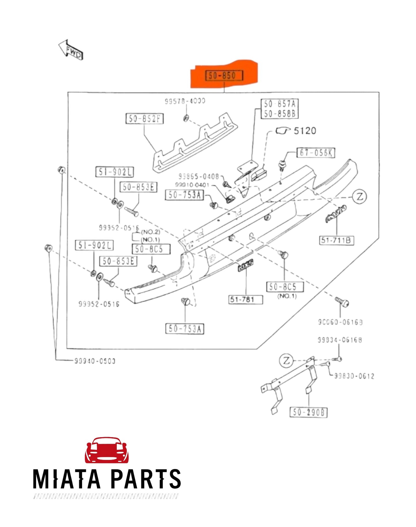 MX5 NA Rear Garnish Panel (New) (Genuine)