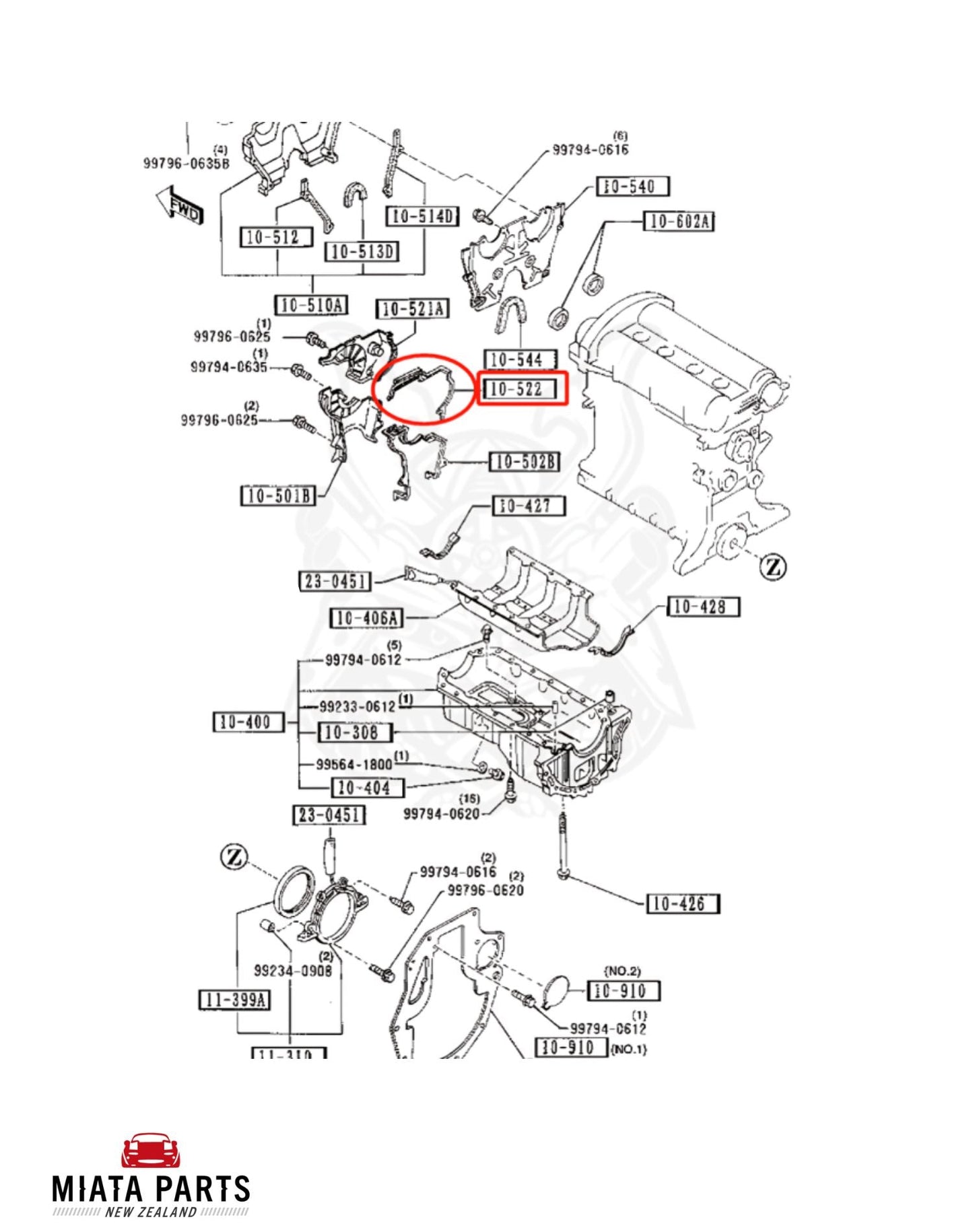 MX5 NA/NB Timing Belt Cover #1 Gasket (Mid)