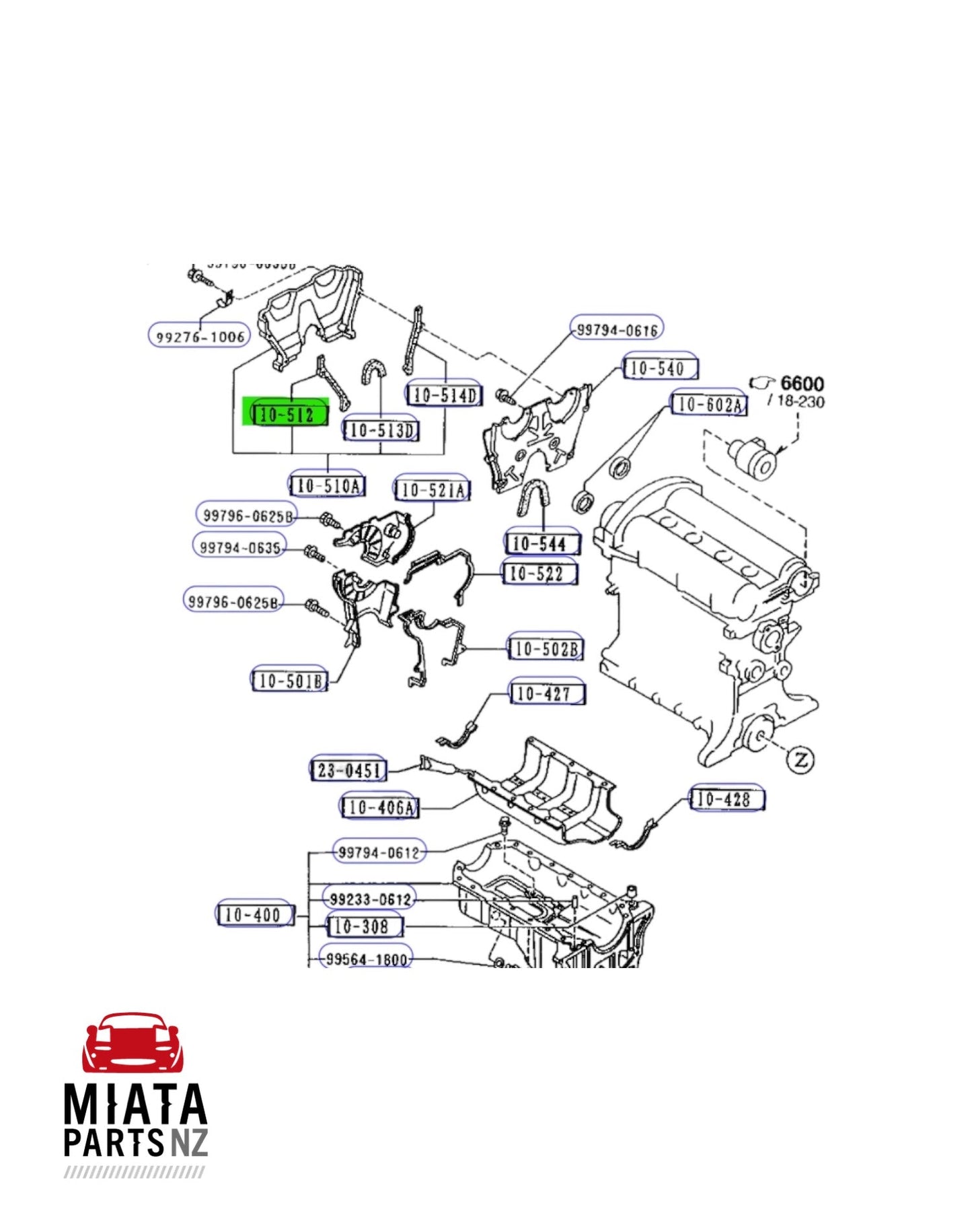 MX5 NA Upper Plastic Timing Cover Gaskets (New) (Genuine)