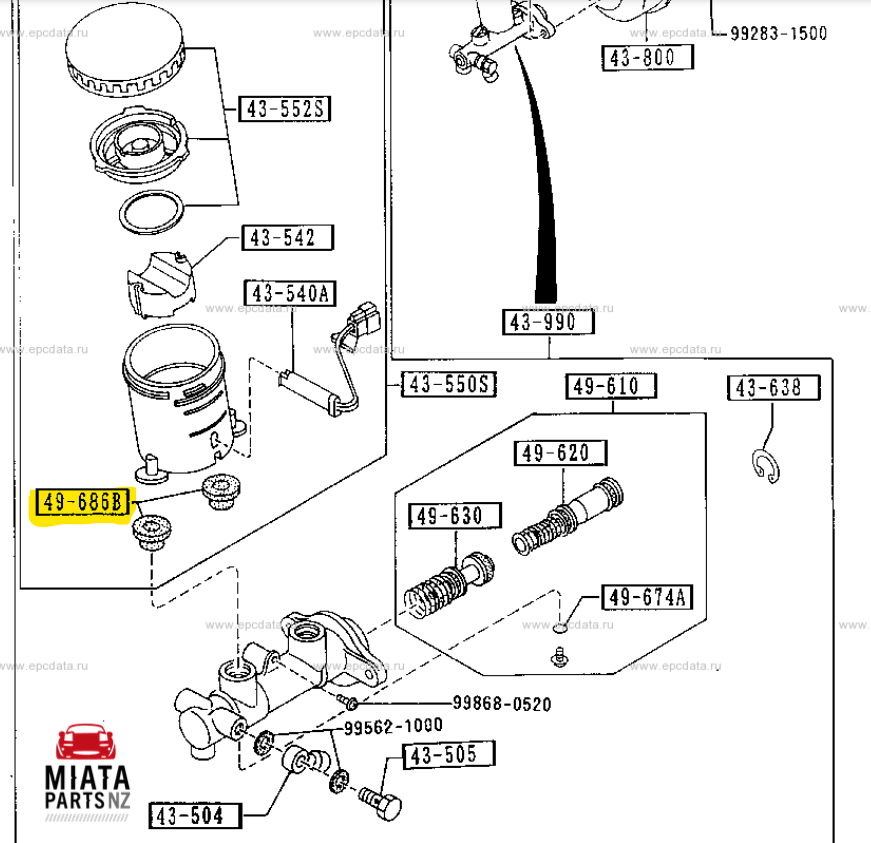 MX5 NA Brake Master Cylinder Seal (Genuine)