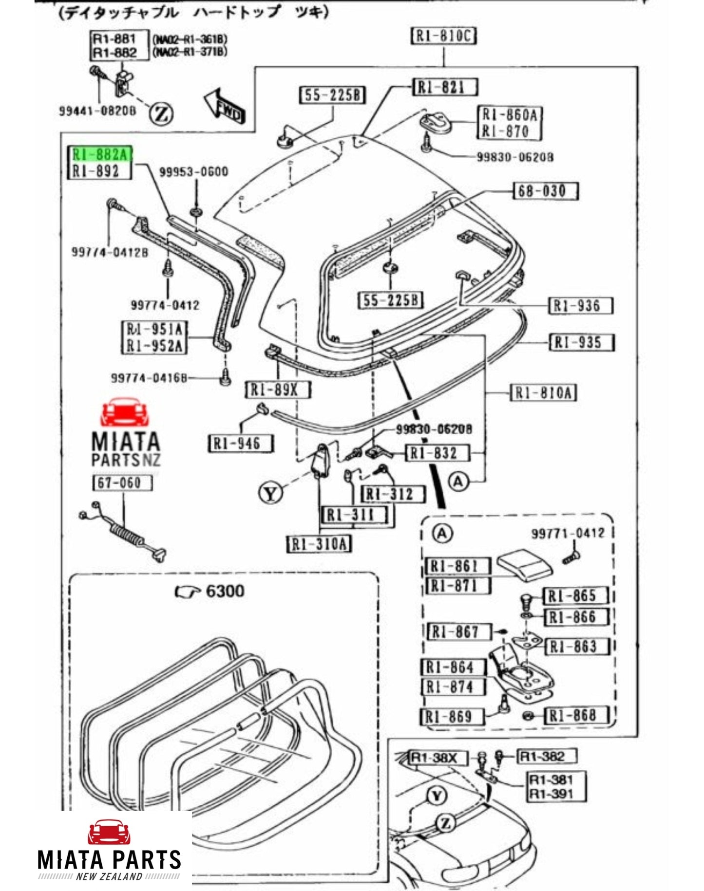 MX5 NA/NB Hardtop Seal Retainer Drivers