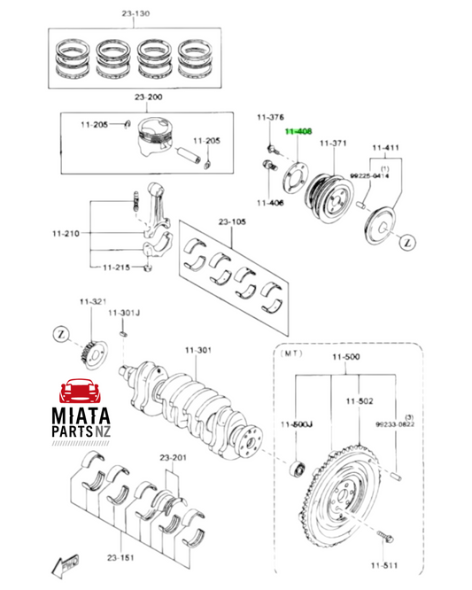 MX5 NA/NB Long Nose Crank Pulley Boss Plate (New) (Genuine)