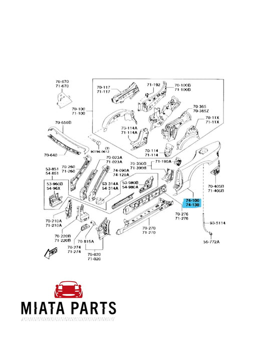 MX5 NB Rear Quarter Cut (New) (Genuine)