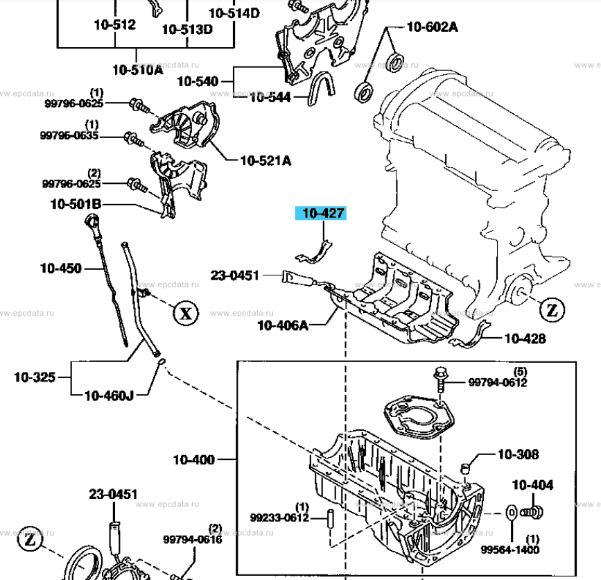 MX5 NB8 VVT Sump End Seal Front (New) (Genuine)