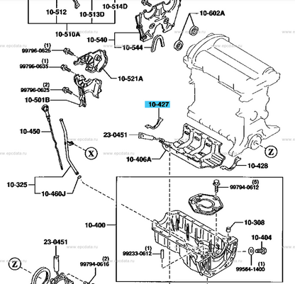 MX5 NB8 VVT Sump End Seal Front (New) (Genuine)
