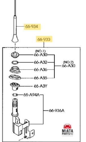 MX5 NC Aerial (New) (Genuine)