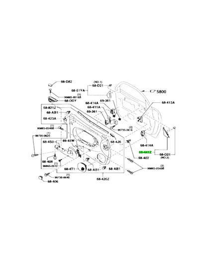RX7 FD Inner Corner Door Plastic (New) (Genuine)