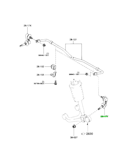 RX7 FD Rear LH Swaybar End Link (New) (Genuine)