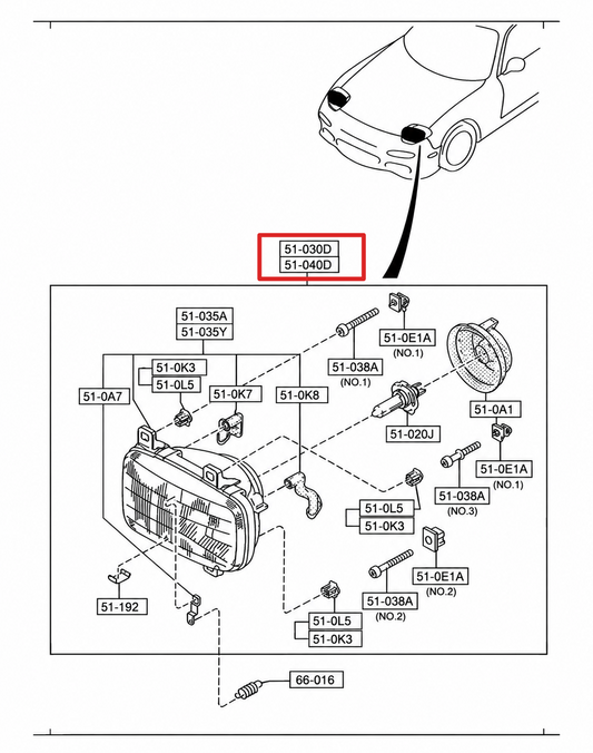 RX7 FD Headlight Assembly (New) (Genuine)