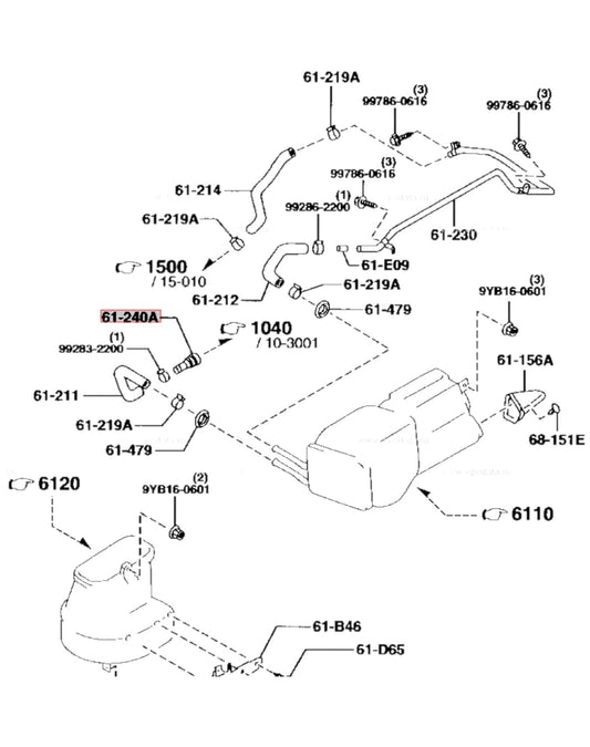 RX7 FD Heater Hose Pipe Connector (New) (Genuine)
