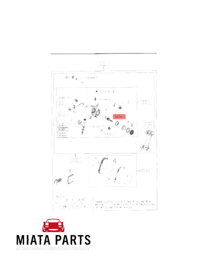 Genuine Miata Parts NZ Mazda MX5 NA/NB brake caliper spindle adjuster screw diagram part 24-731