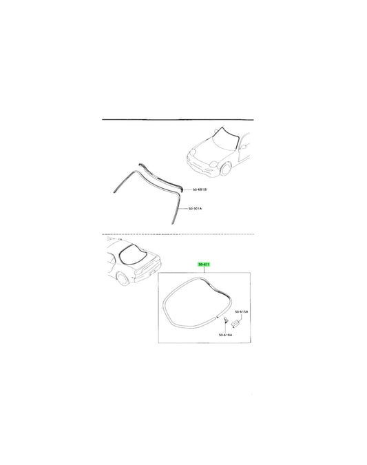 RX7 FD Rear Outer Windscreen Molding (New) (Genuine)