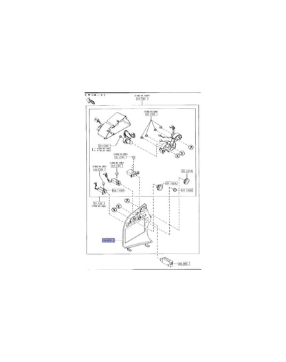 Rotary Parts NZ genuine Mazda RX7 FD centre console and radio panel technical diagram for 1992-2002 models