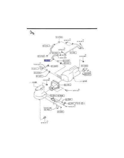 Rotary Parts NZ genuine Mazda RX7 FD heater hose number 2 technical diagram for cooling system repair